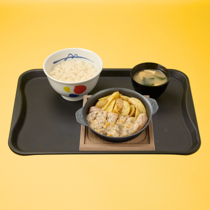 白醬香煎豬排米飯套餐