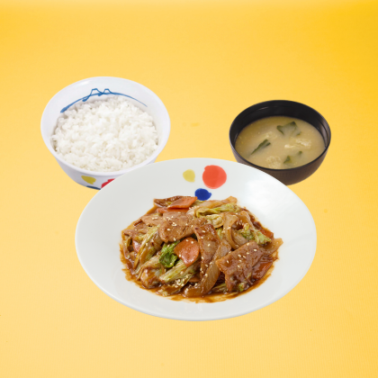 味噌燒豬五花肉米飯套餐