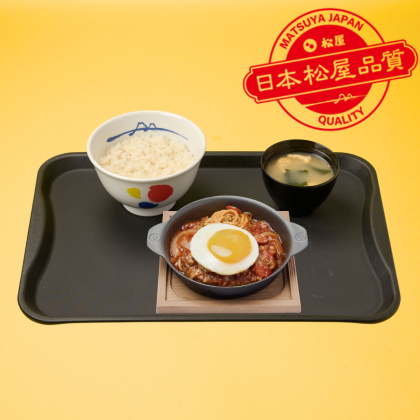 月見拿坡里坦漢堡排米飯套餐