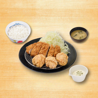 小食豬排唐揚雞雙拼定食