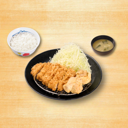 豬排唐揚雞雙拼定食