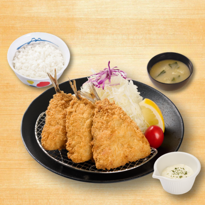 炸竹莢魚定食 （三條）
