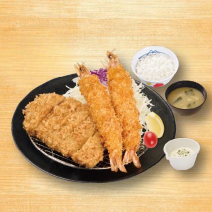 豬排&海老（2尾）定食