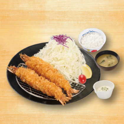 海老大蝦（2尾）定食