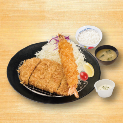 豬排&海老（1尾）定食