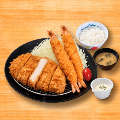 豬排&海老（2尾）定食