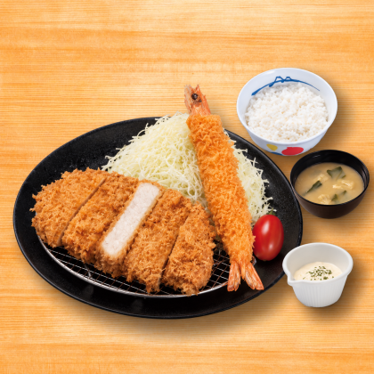 豬排&海老（1尾）定食