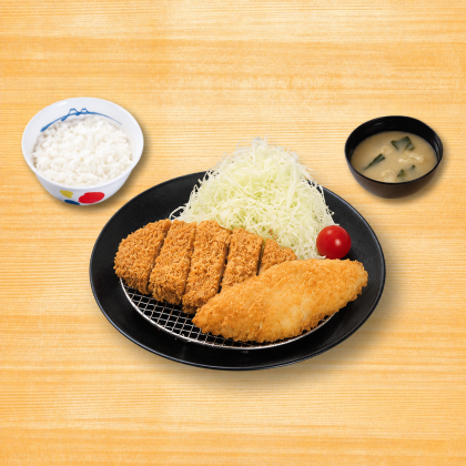 豬排鱈魚排雙拼定食